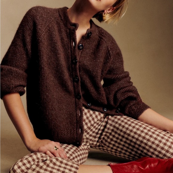 Sezane Othello Brown Knit Cardigan - Picture 4 of 4